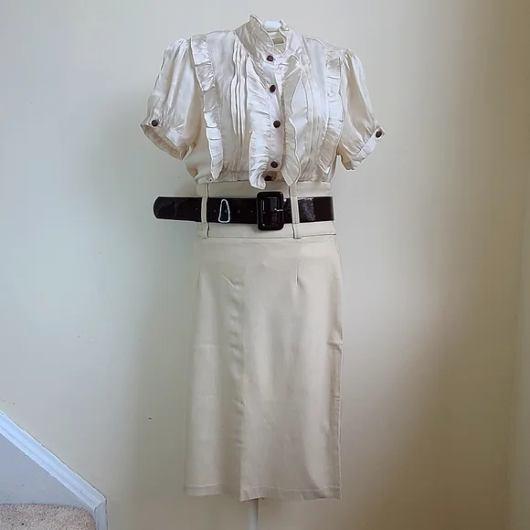 Beige Pencil Skirt - Picture 3 of 7